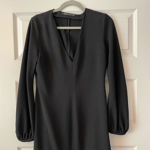 Zara Black Long-Sleeved Mini Dress